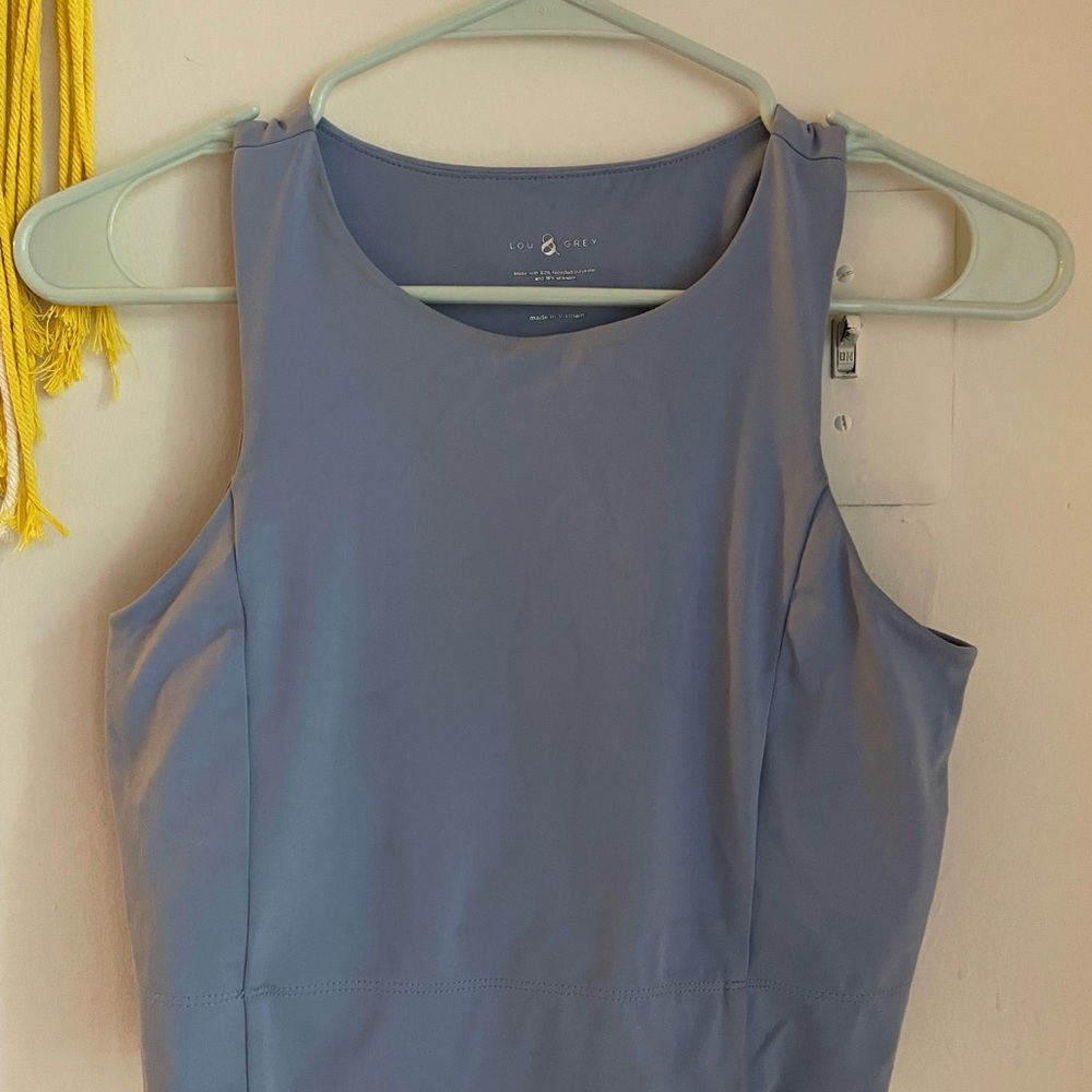 Lou & Grey Light Blue Sleeveless Crop Top